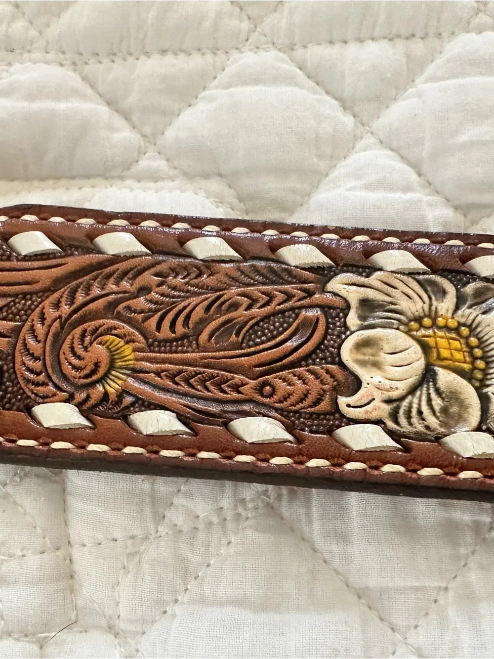 Tony Lama Vintage Western Leather Name Belt 